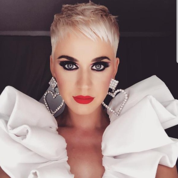 Crystal Heart Statement Earrings - Picture 2 of 6